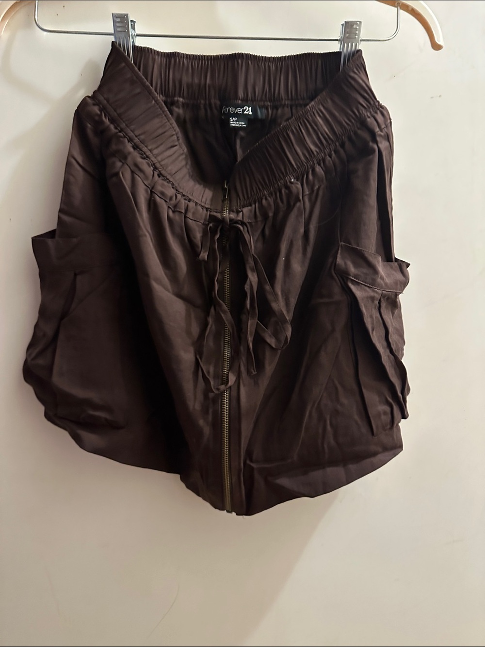 Forever 21 Dark Brown Utility Zip-Front Jacket
